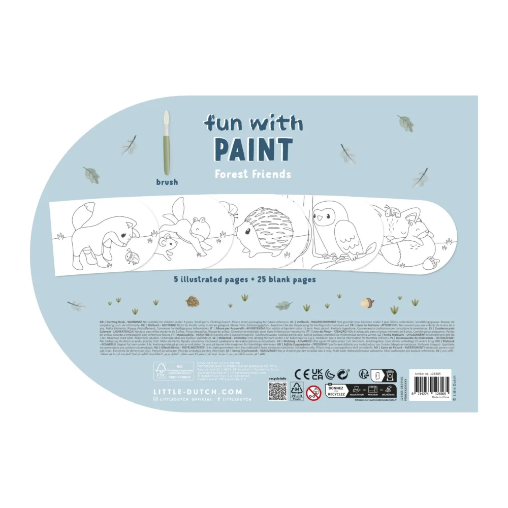 Livre de coloriage Les Amis de la Forêt avec boîte de peinture, image supplémentaire 1