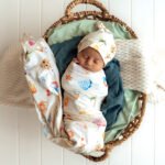 Beach Fun Organic Jersey Wrap & Beanie Set