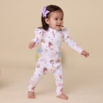 Mermaid Organic Snuggle Sleepsuit Zip Footie with Frill – Bild 4