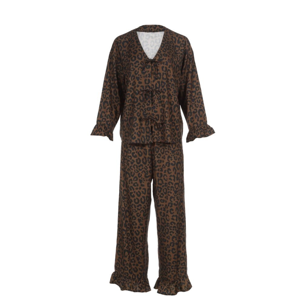 Pigiama in bambù LEOPARD CHOCO - M (lungo)_Immagine principale