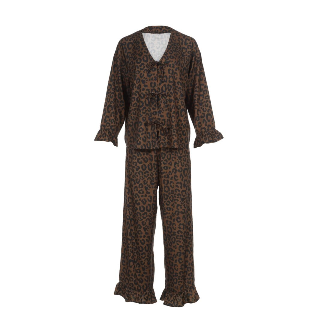 Pyjama en bambou LEOPARD CHOCO - M (Long)_Image principale