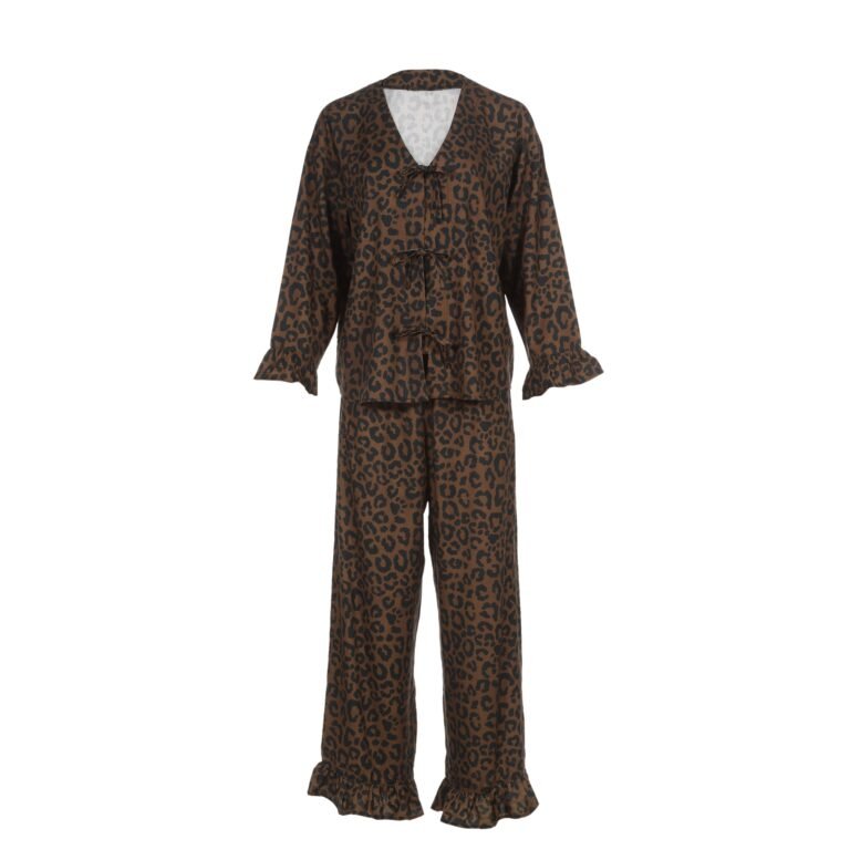 Bambus-Pyjama LEOPARD CHOCO - M (Lang)_Hauptbild