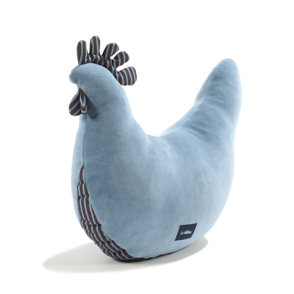 Cuscino per gallina della nonna Dana, cotone a righe blu_Immagine principale