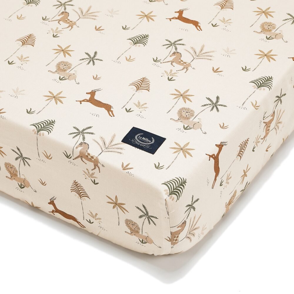 Lenzuolo con angoli in cotone LITTLE SAVANNAH - S - 60 x 120 cm_Immagine principale