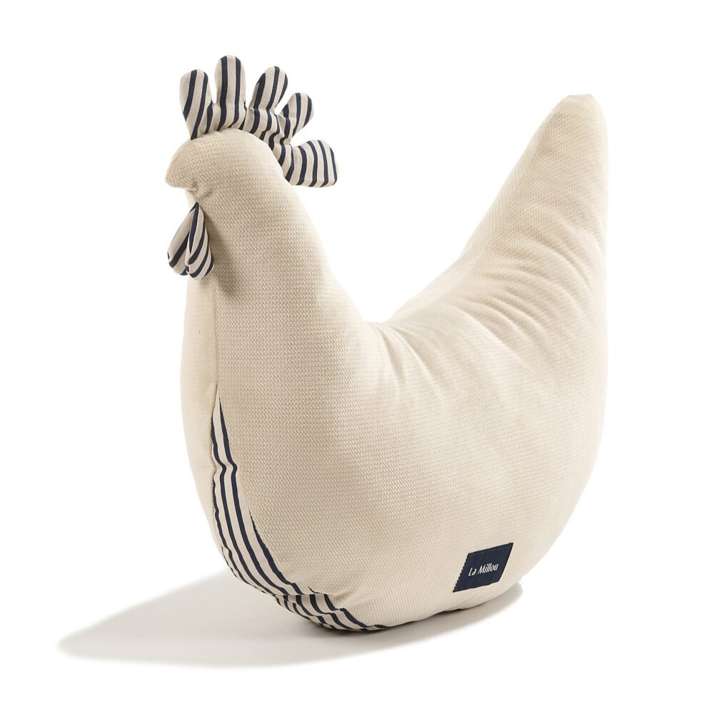 Cuscino per addio al nubilato della nonna Dana, velluto, cotone, righe, blu navy_Immagine principale