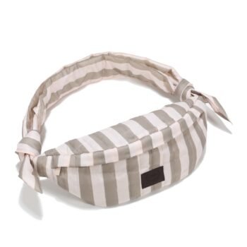 Marsupio in nylon a righe beige_Immagine principale