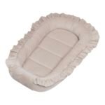 Babynest Velvet mit Rüsche Beige