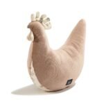 Coussin en velours de coton « Poule de grand-mère Dana » LITTLE SAVANNAH