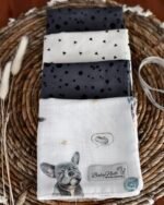 Mulltücher 4er Set aus Premium Musselin French Bulldog