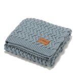 Warme Decke Merino 100% STONED BLUE - S - 85 x 85 cm