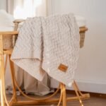 Warme Decke Merino 100% STONED SAND - S - 85 x 85 cm