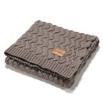 Warme Decke Merino 100% STONED BROWN - S - 85 x 85 cm