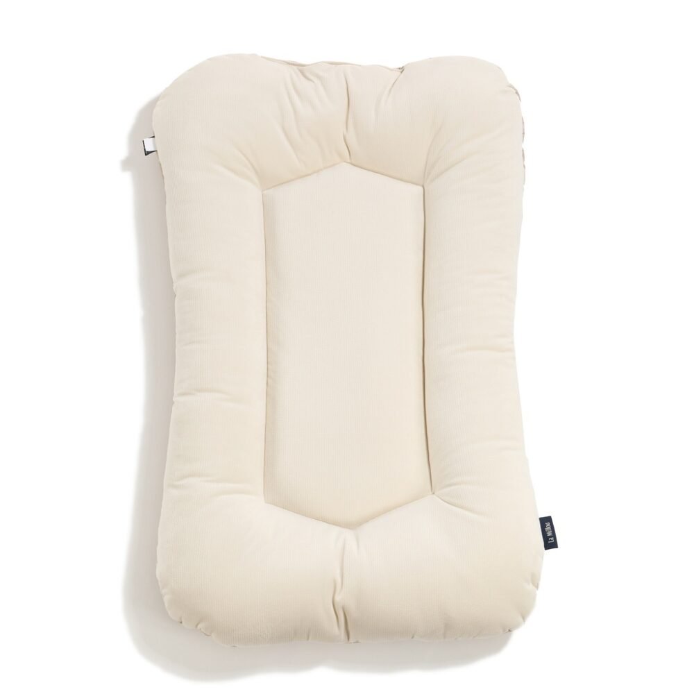 Nid bébé en velours de coton rayé beige - 50 x 86 cm Image supplémentaire 1