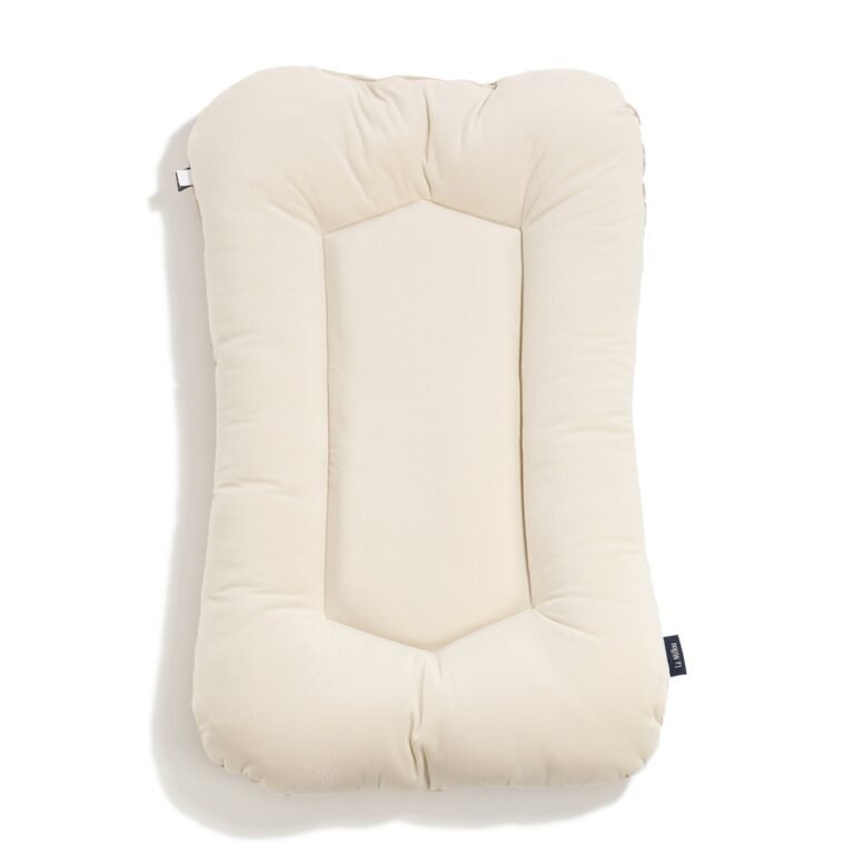 Nido per neonati in velluto di cotone a righe beige - 50 x 86 cm Immagine aggiuntiva 1