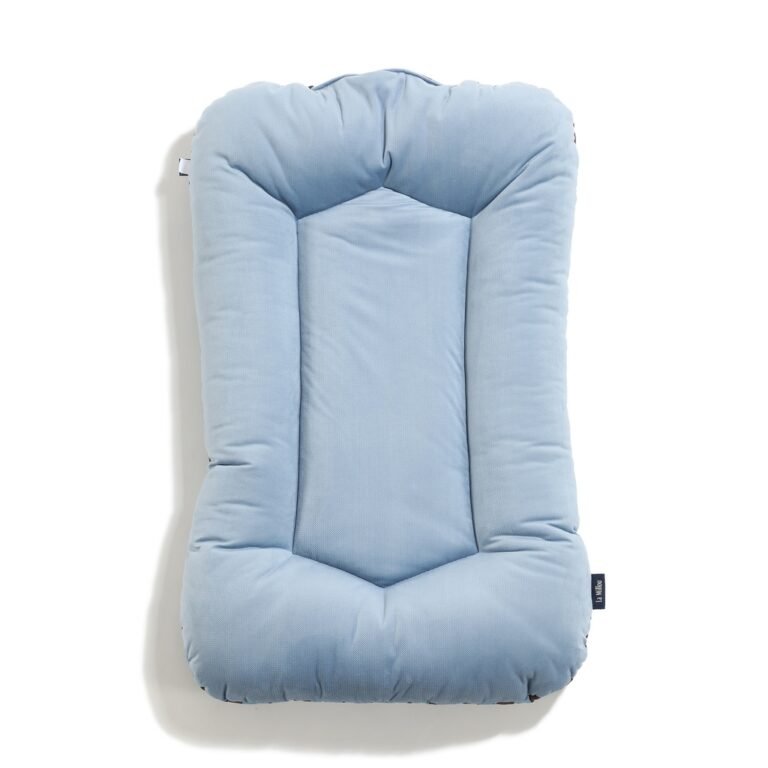 Nid bébé en velours de coton rayé bleu - 50 x 86 cm Image supplémentaire 1