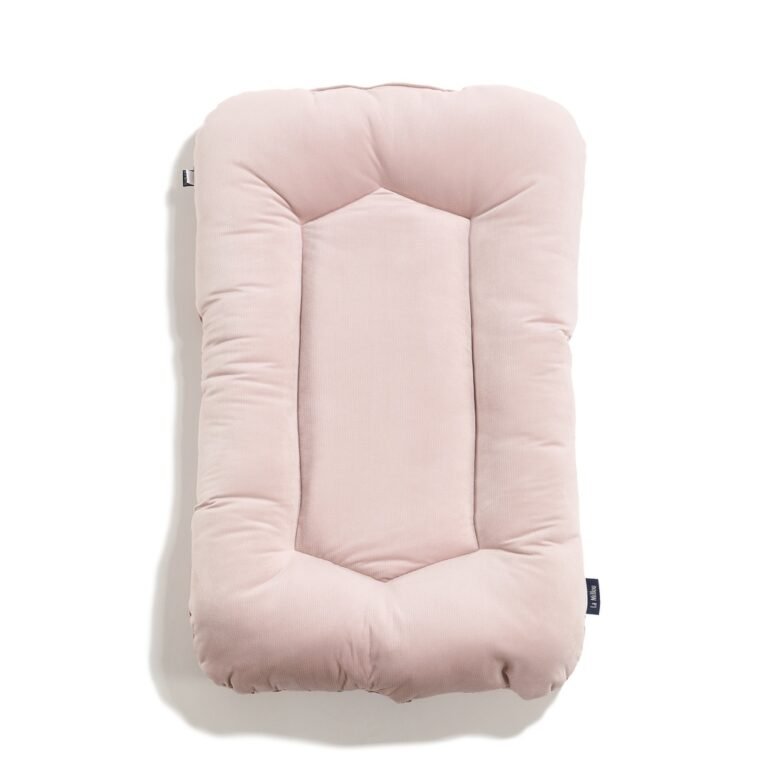 Nido per neonati in velluto di cotone a righe rosa - 50 x 86 cm Immagine aggiuntiva 1