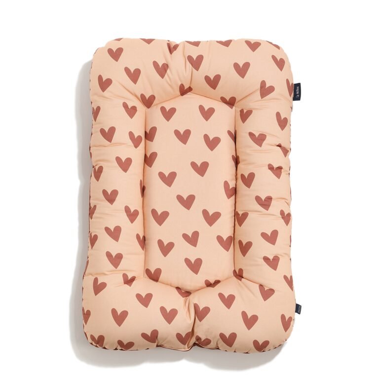 Nido per neonati in velluto di cotone con motivo battito cardiaco rosa - 50 x 86 cm Immagine principale