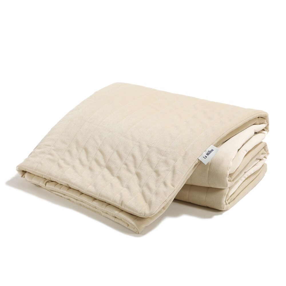 Calda coperta in velluto puro color sabbia - XL - 160 x 200 cm Immagine principale