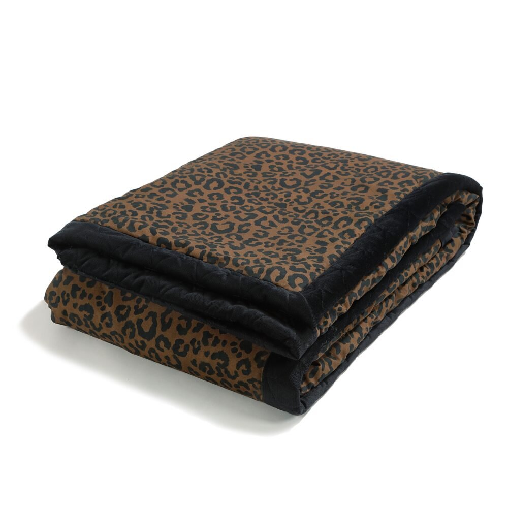 Warm Velvet Blanket LEOPARD CHOCO - XL - 140 x 200 cm Main Image
