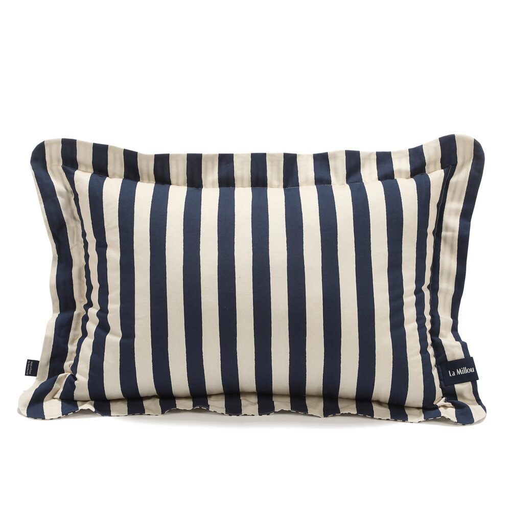 Cuscino in cotone a righe blu navy - XL - 50 x 70 cm Immagine principale