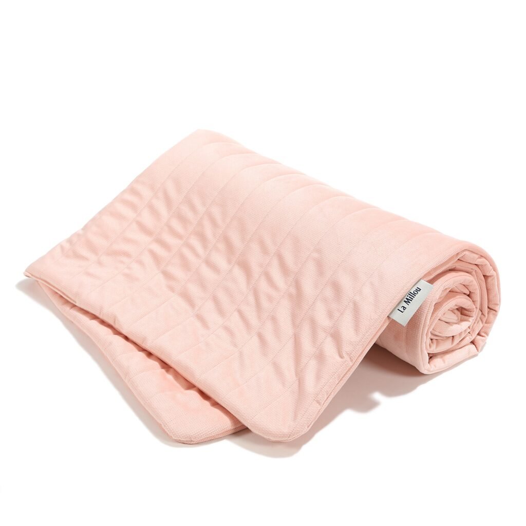 Couverture en velours chaud rose poudré pur - L - 110 x 140 cm Image principale