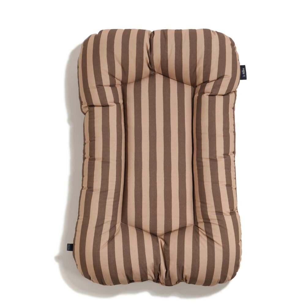 Nid bébé en velours de coton rayé marron - 50 x 86 cm Image principale