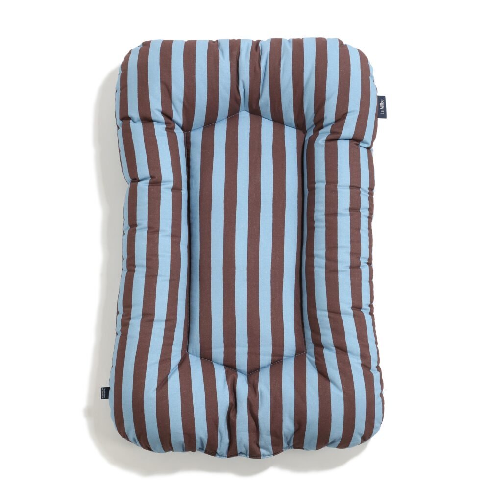 Nid bébé en velours de coton rayé bleu - 50 x 86 cm Image principale