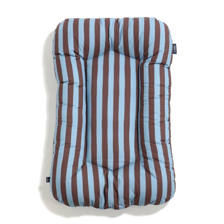 Nid bébé en velours de coton rayé bleu - 50 x 86 cm Image principale