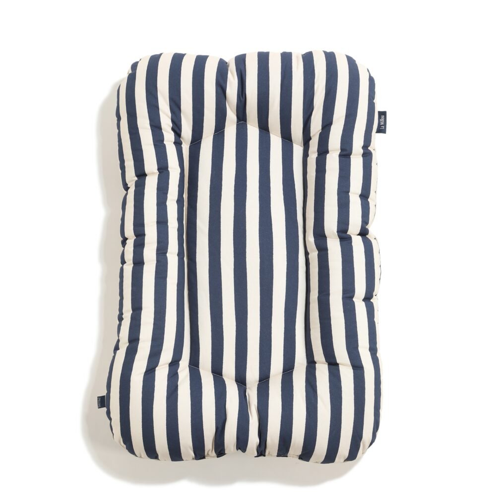 Nid bébé en velours de coton rayé bleu marine - 50 x 86 cm Image principale