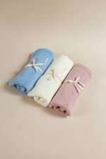 Babydecke Merinowolle Jersey Cream 75x100cm - Image 3