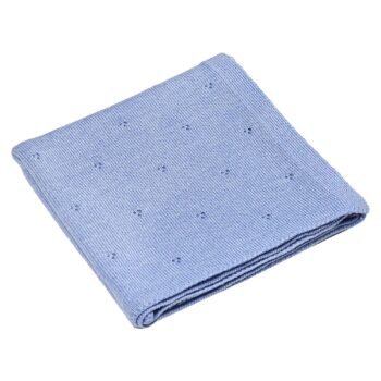 Babydecke Merinowolle Jersey Baby Blue 75x100 cm
