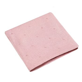 Baby blanket Merino wool jersey pink