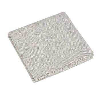 Warmedecke 100% Merinowolle Little Fleur Beige 75x100cm