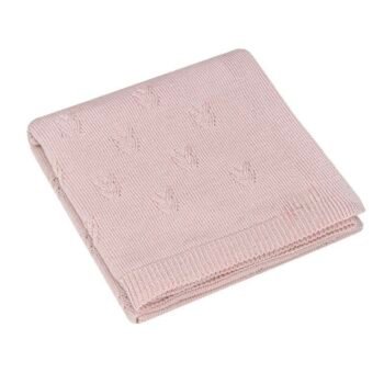 Warmedecke 100% Merinowolle Little Fleur Baby Pink 75x100cm