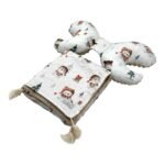 Set Kuscheldecke-Kissen|Premium Baumwolle|Snowman Beige – Bild 4