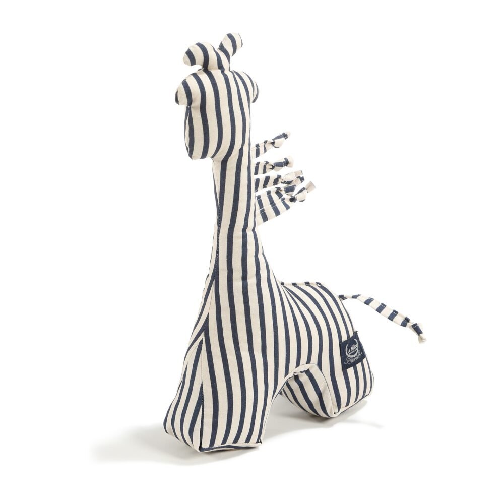 Giraffe Rattle Cotton Stripes Navy Main Image
